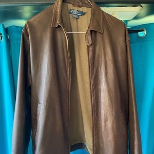 Polo Mens Brown Leather Jacket